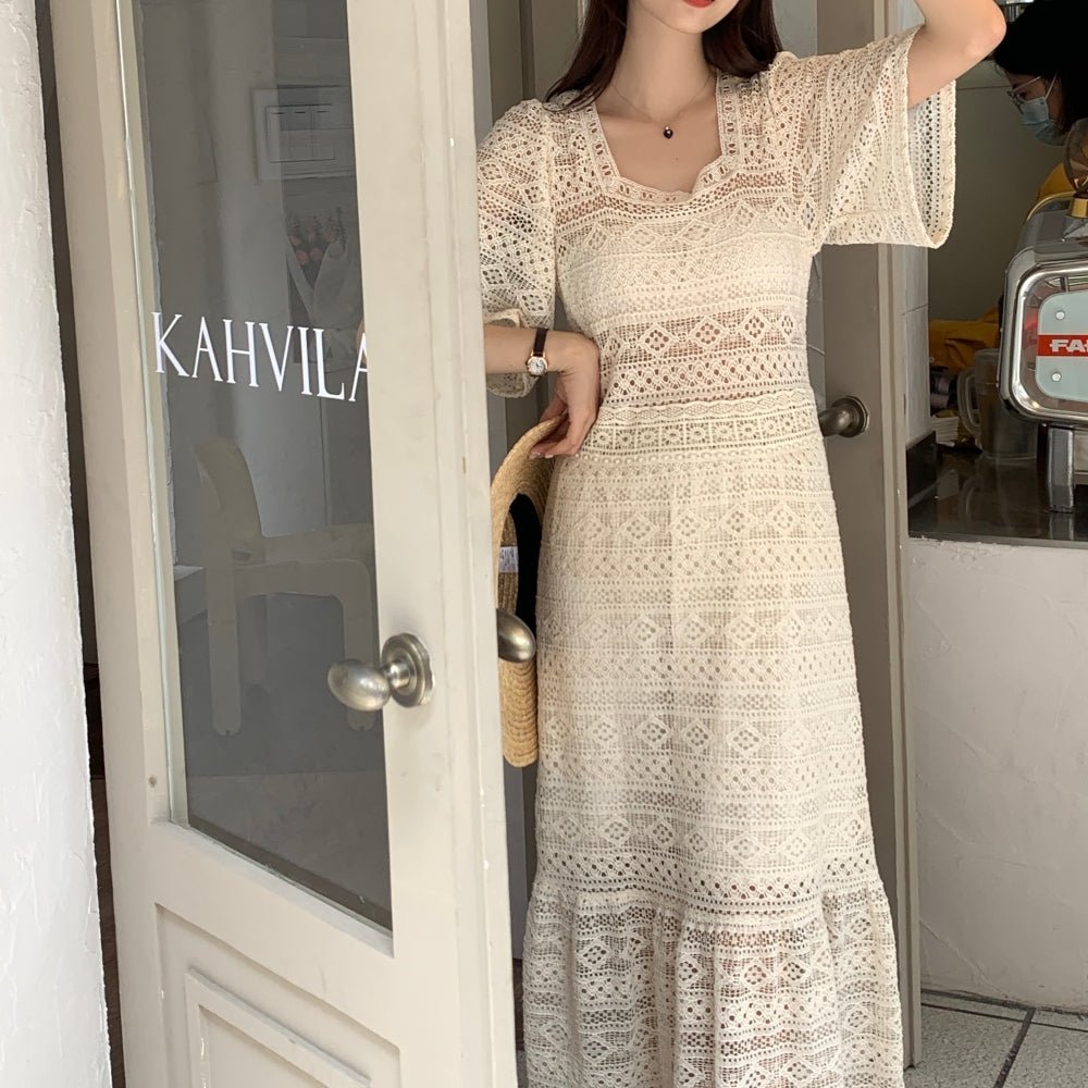 韓国ファッション SELCA-フレンチクロシェワンピース-2023ss-op43-01