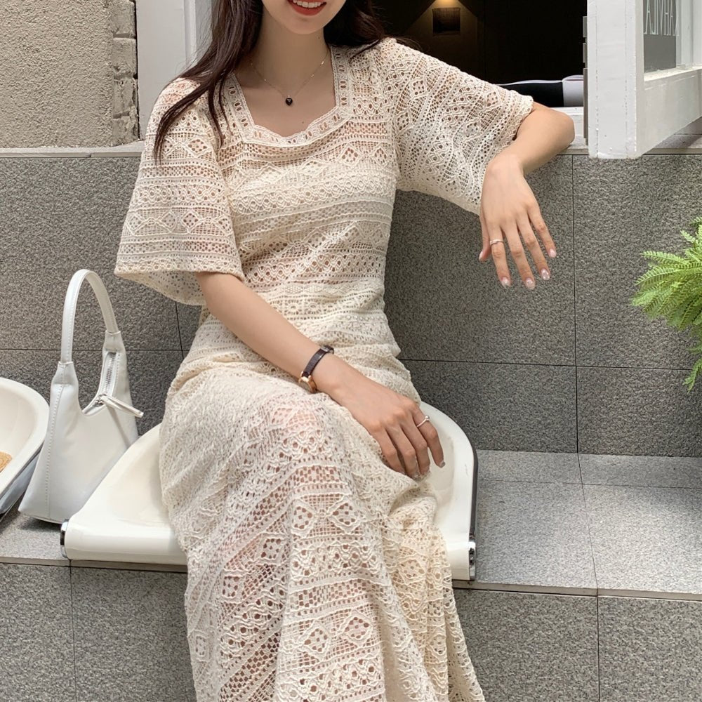 韓国ファッション SELCA-フレンチクロシェワンピース-2023ss-op43-012