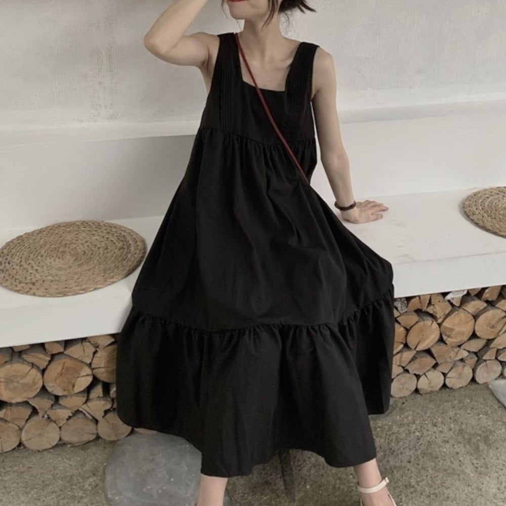 韓国ファッション SELCA-スクエアネックノースリーブワンピース-2023ss-op42-09