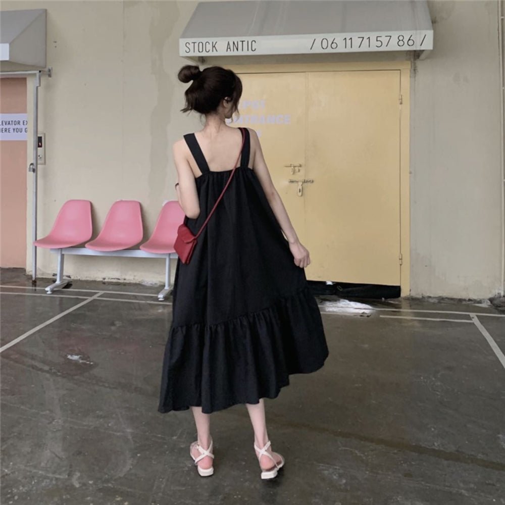 韓国ファッション SELCA-スクエアネックノースリーブワンピース-2023ss-op42-011