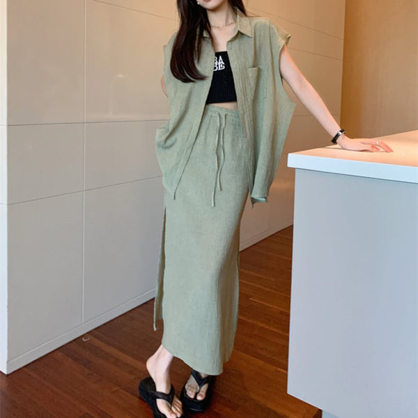 韓国ファッション SELCA-シアー大人セットアップ-2023ss-pt21-026