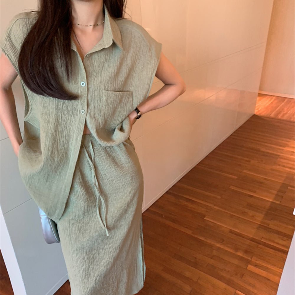韓国ファッション SELCA-シアー大人セットアップ-2023ss-pt21-010