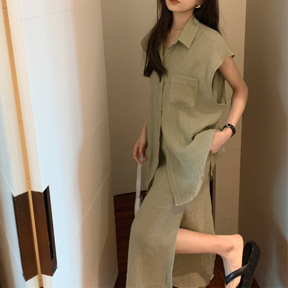 韓国ファッション SELCA-シアー大人セットアップ-2023ss-pt21-011