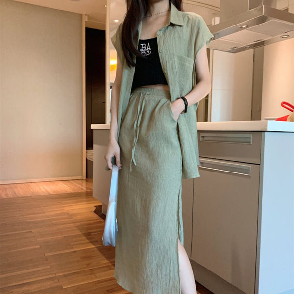 韓国ファッション SELCA-シアー大人セットアップ-2023ss-pt21-012
