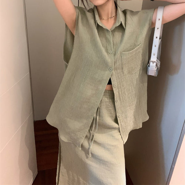 韓国ファッション SELCA-シアー大人セットアップ-2023ss-pt21-013