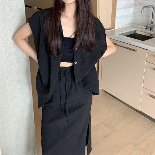 韓国ファッション SELCA-シアー大人セットアップ-2023ss-pt21-019