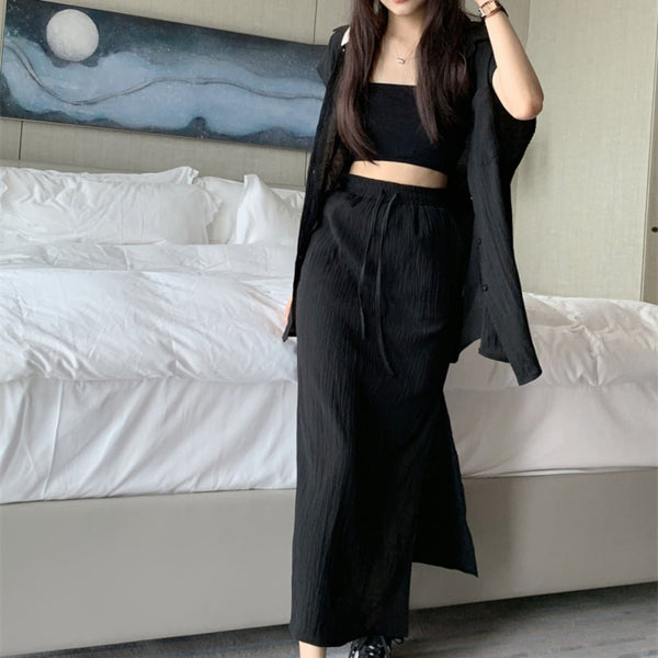韓国ファッション SELCA-シアー大人セットアップ-2023ss-pt21-023