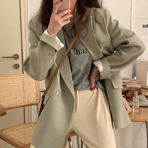 韓国ファッション SELCA-ダブルブレストブレザー-2023ss-ot24-011
