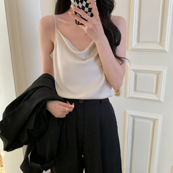 韓国ファッション SELCA-ベーシックサテンキャミソール-2023ss-tp23-08