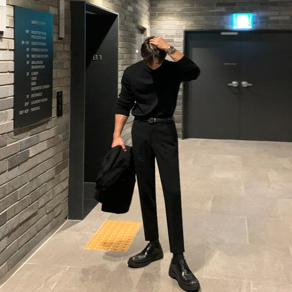 韓国ファッション SELCA-9 minutes length slacks-mselca2023aw03-02
