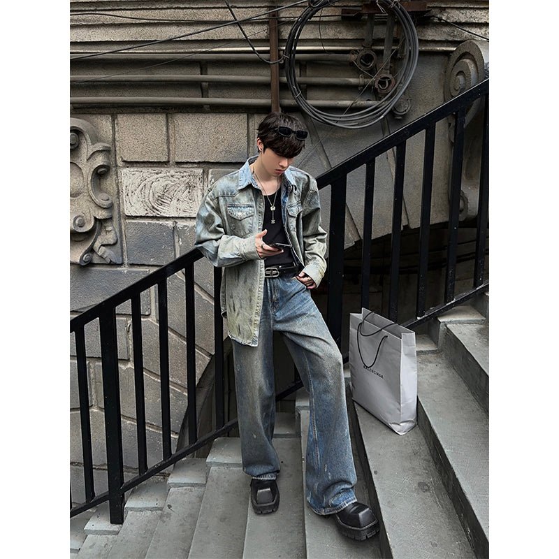 韓国ファッション SELCA-Wide denim straight pants-mselca2023aw1000-03