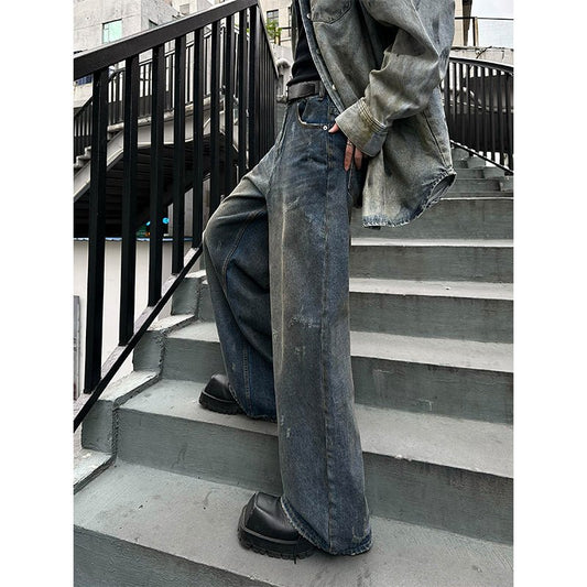 韓国ファッション SELCA-Wide denim straight pants-mselca2023aw1000-01