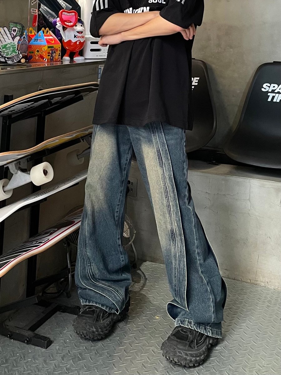 韓国ファッション SELCA-Wide loose denim pants-mselca2023aw1003-01
