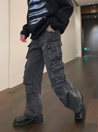 韓国ファッション SELCA-Wide pocket denim pants-mselca2023aw1005-03