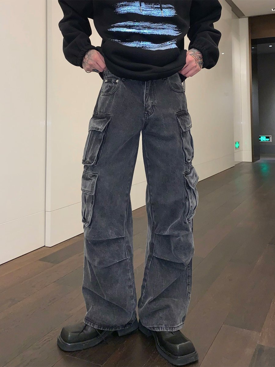 韓国ファッション SELCA-Wide pocket denim pants-mselca2023aw1005-01