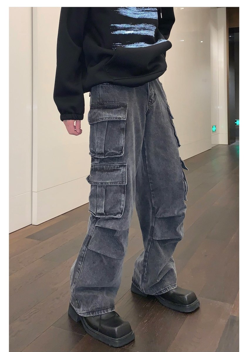 韓国ファッション SELCA-Wide pocket denim pants-mselca2023aw1005-05