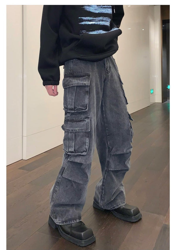 韓国ファッション SELCA-Wide pocket denim pants-mselca2023aw1005-05