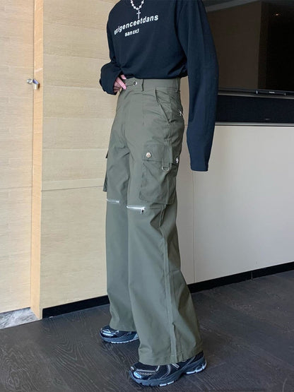 韓国ファッション SELCA-Zipper Cargo Pants-mselca2023aw1016-01
