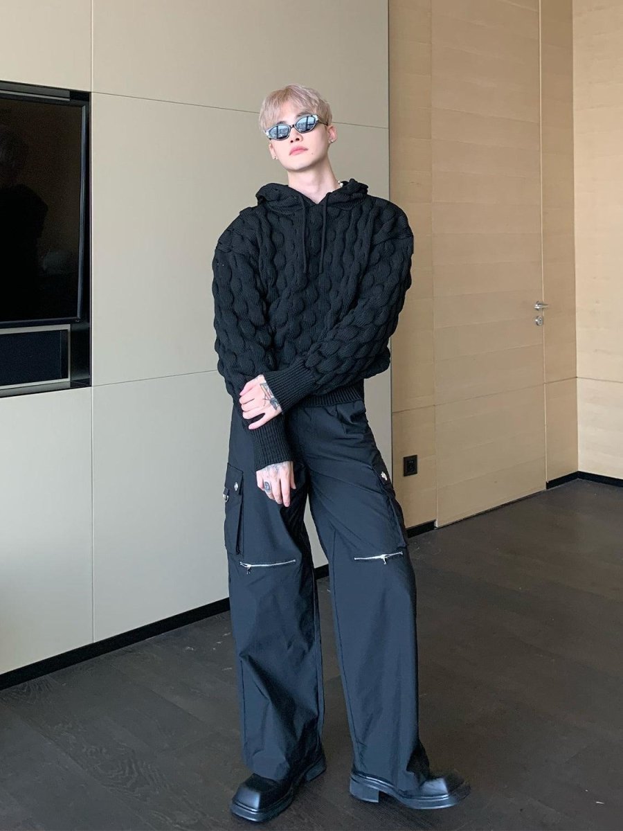 韓国ファッション SELCA-Zipper Cargo Pants-mselca2023aw1016-02