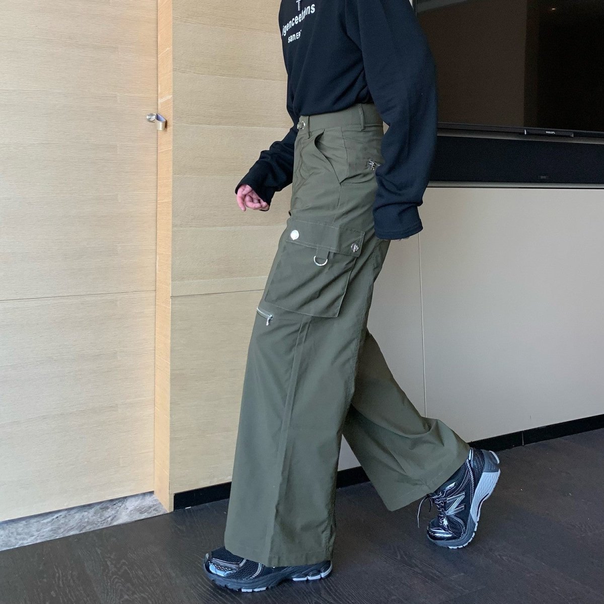 韓国ファッション SELCA-Zipper Cargo Pants-mselca2023aw1016-04