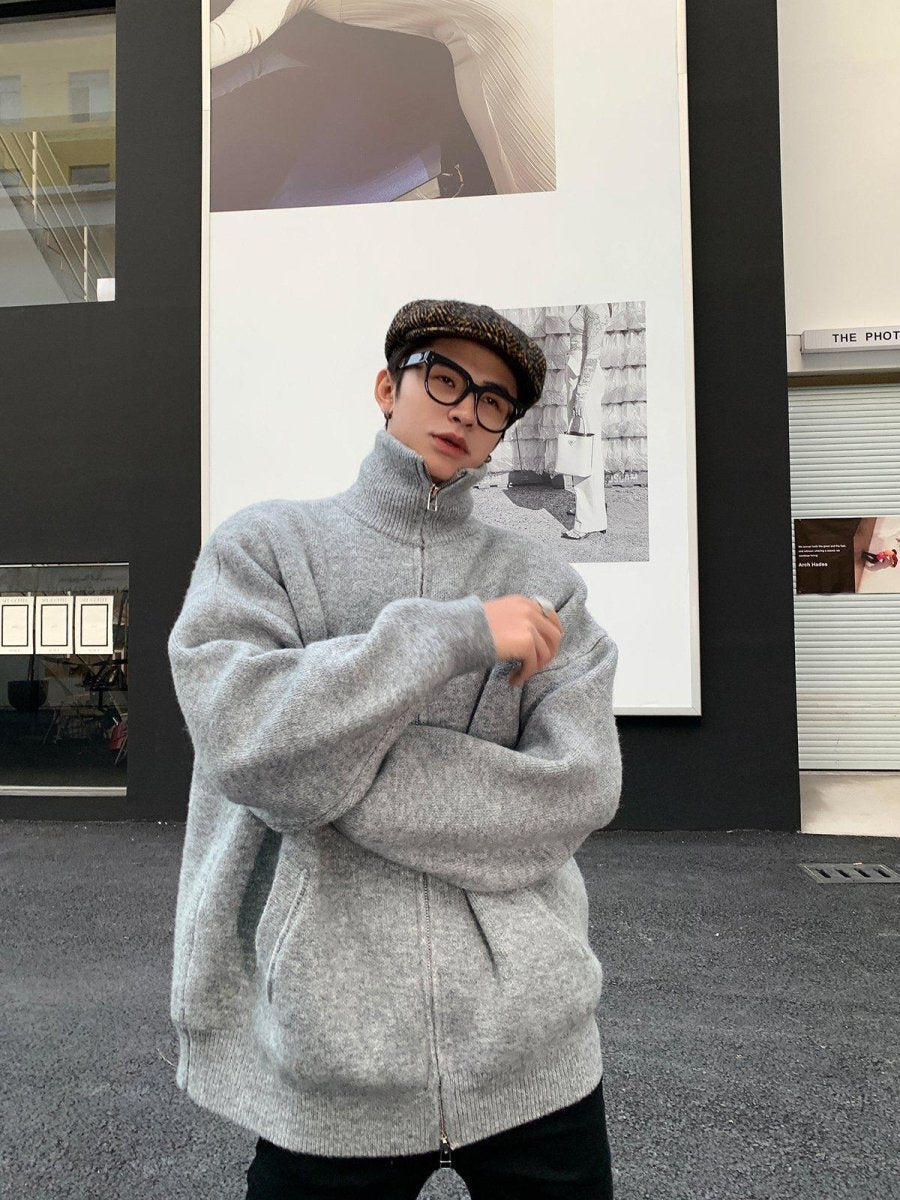 韓国ファッション SELCA-Zipper Cotton Cardigan-mselca2023aw1019-012