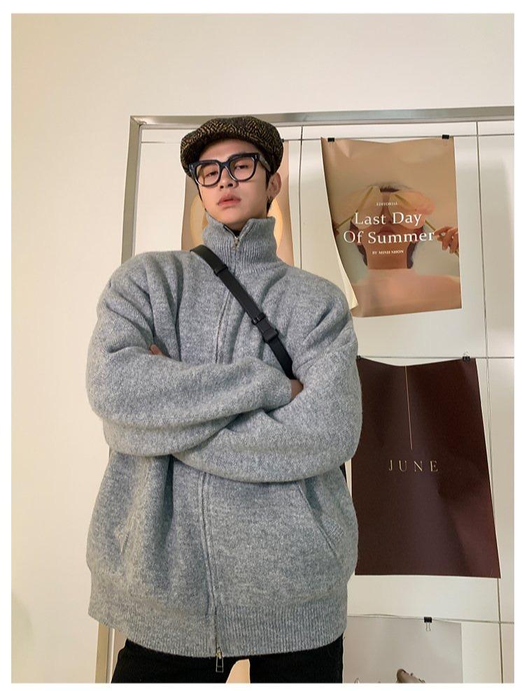 韓国ファッション SELCA-Zipper Cotton Cardigan-mselca2023aw1019-05