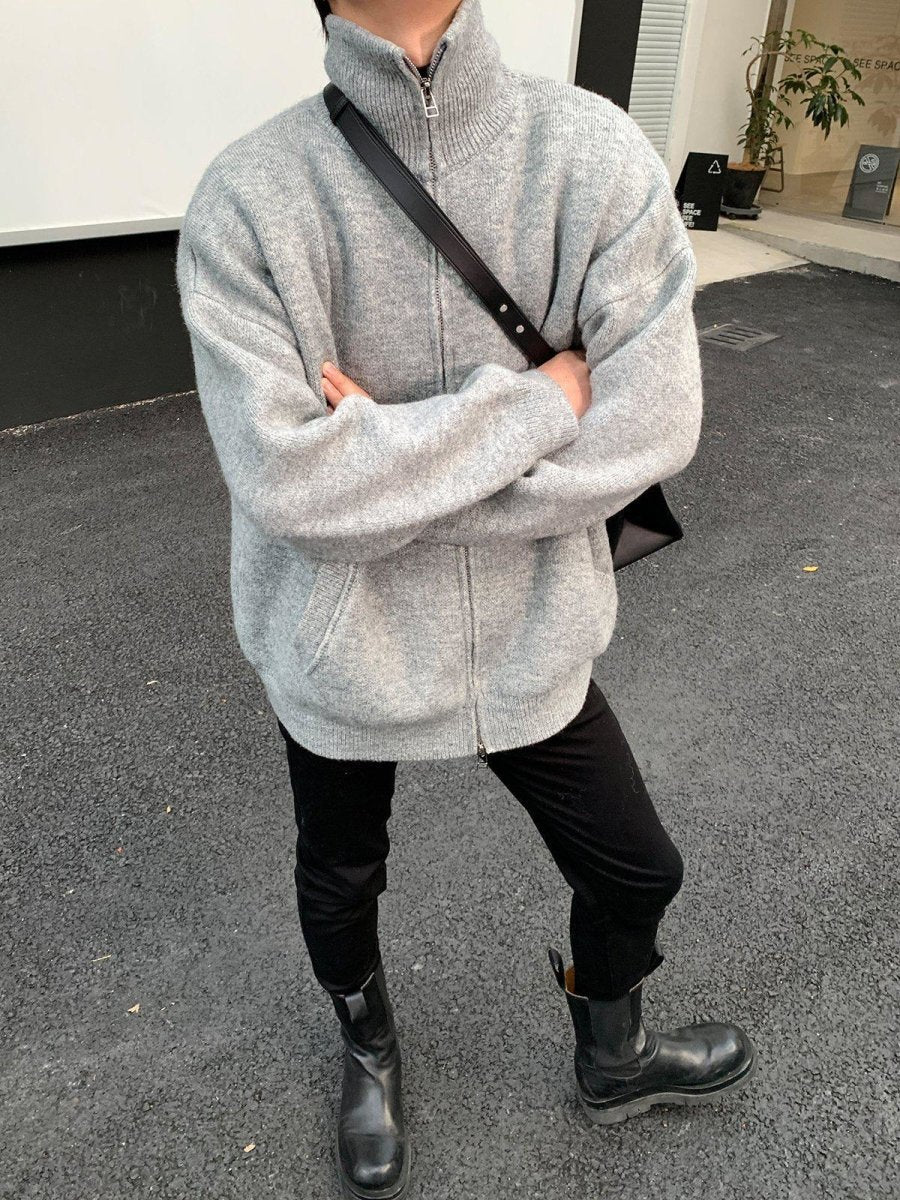 韓国ファッション SELCA-Zipper Cotton Cardigan-mselca2023aw1019-08