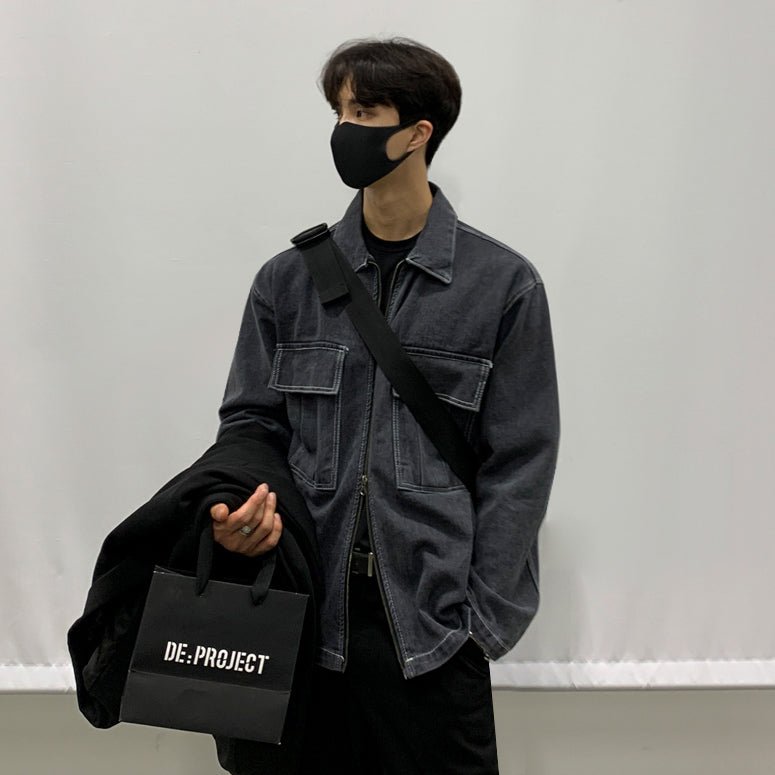 韓国ファッション SELCA-Zipper denim jacket-mselca2023aw1020-02