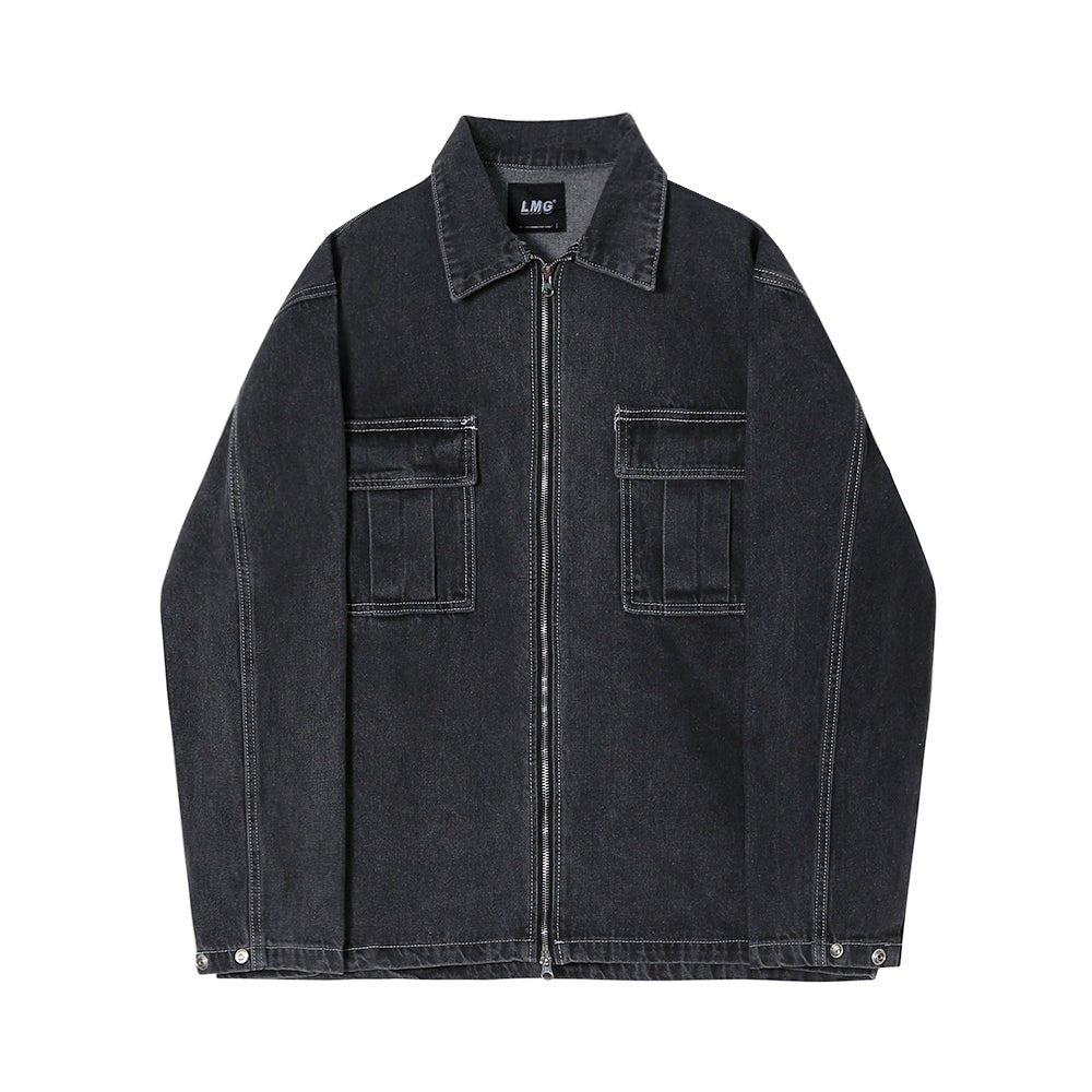 韓国ファッション SELCA-Zipper denim jacket-mselca2023aw1020-01