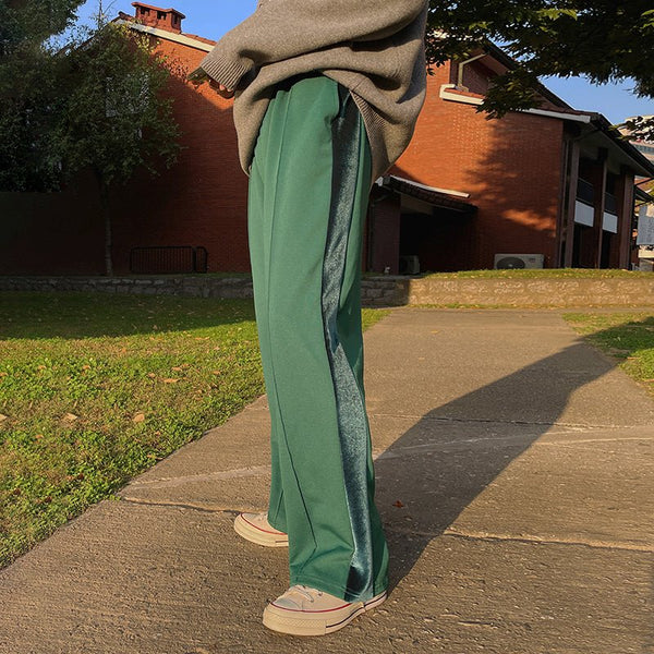 韓国ファッション SELCA-Center Press GREEN Sweat Pants-mselca2023aw150-05