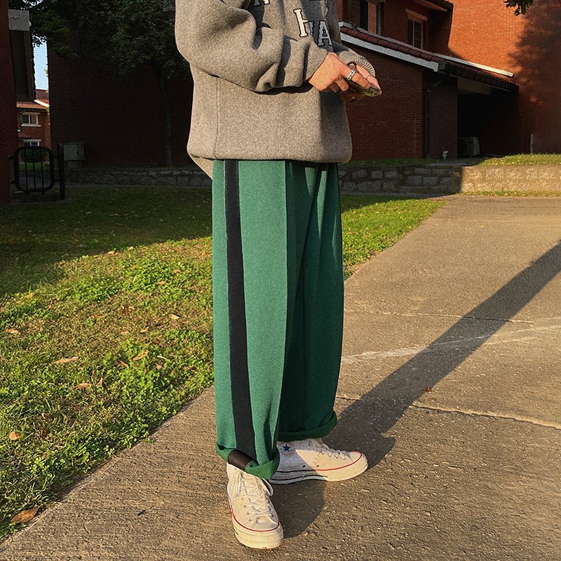 韓国ファッション SELCA-Center Press GREEN Sweat Pants-mselca2023aw150-02