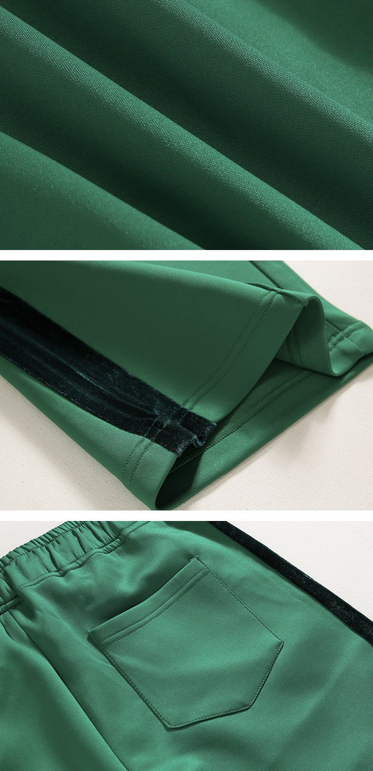 韓国ファッション SELCA-Center Press GREEN Sweat Pants-mselca2023aw150-04
