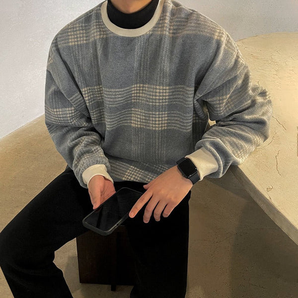 韓国ファッション SELCA-Check -sweat T -shirt-mselca2023aw153-02