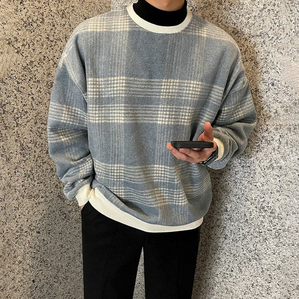 韓国ファッション SELCA-Check -sweat T -shirt-mselca2023aw153-03