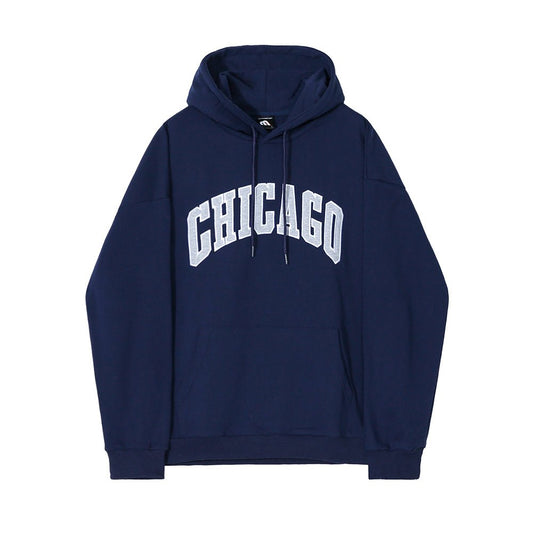 韓国ファッション SELCA-CHICAGO logo hooded sweater-mselca2023aw169-01