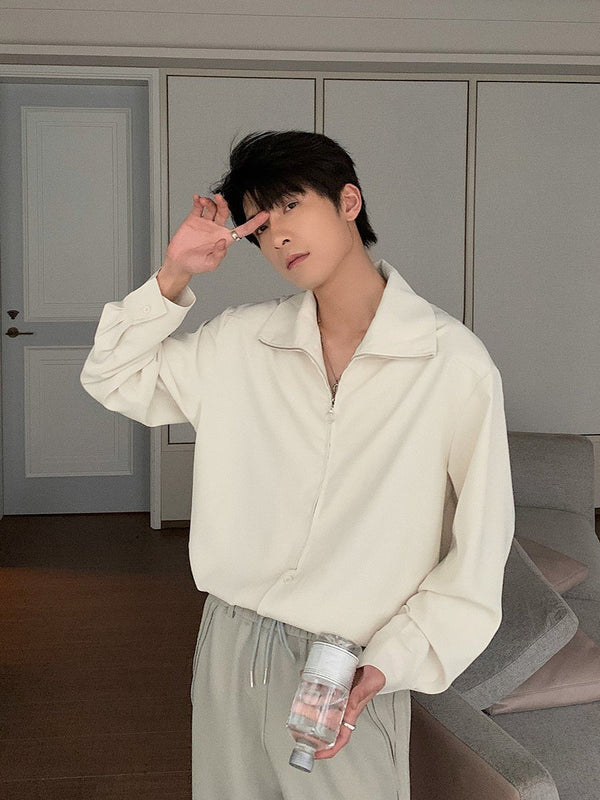 韓国ファッション SELCA-Collar zipper shirt-mselca2023aw179-05