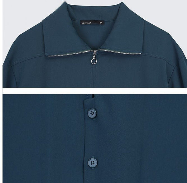 韓国ファッション SELCA-Collar zipper shirt-mselca2023aw179-09