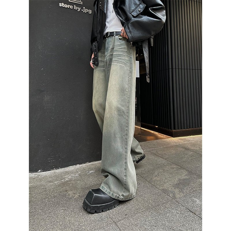 韓国ファッション SELCA-American Retro Wide Denim Pants-mselca2023aw17-08