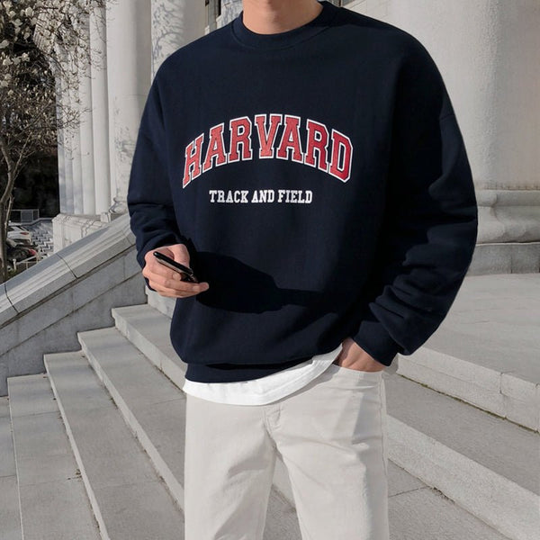 韓国ファッション SELCA-College logo print sweatshirt-mselca2023aw182-04