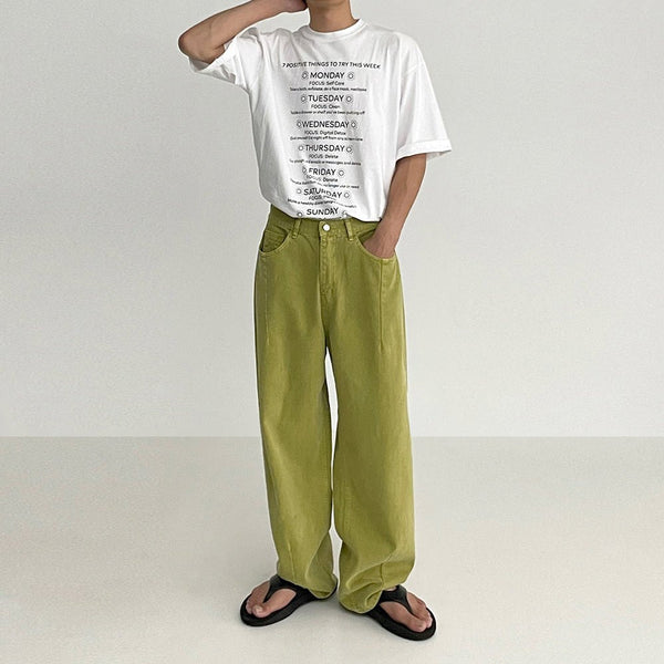 韓国ファッション SELCA-Color Loose Jeans-mselca2023aw185-04