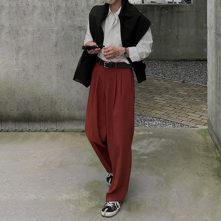 韓国ファッション SELCA-Color straight slacks-mselca2023aw188-04
