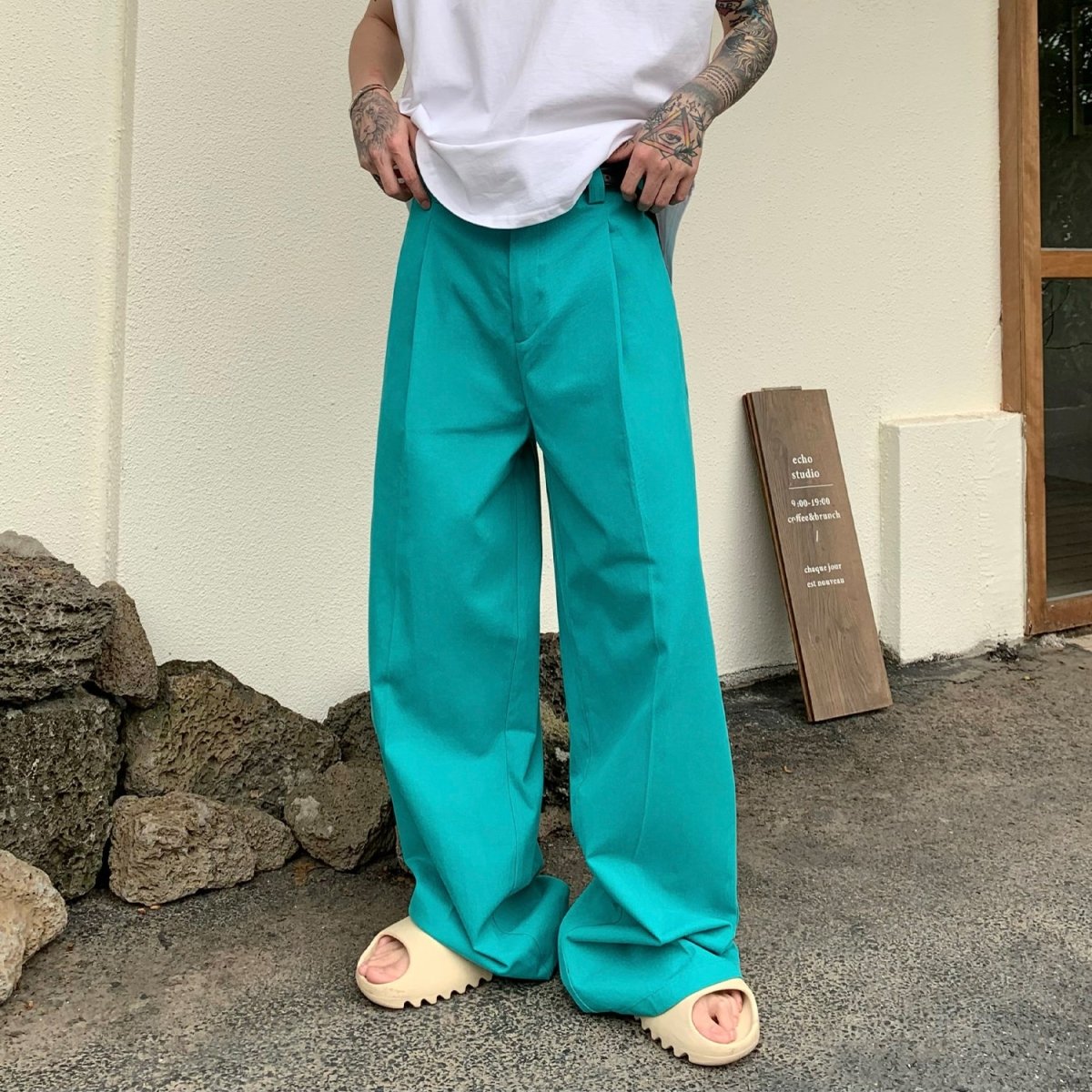 韓国ファッション SELCA-Color wide pants-mselca2023aw189-09