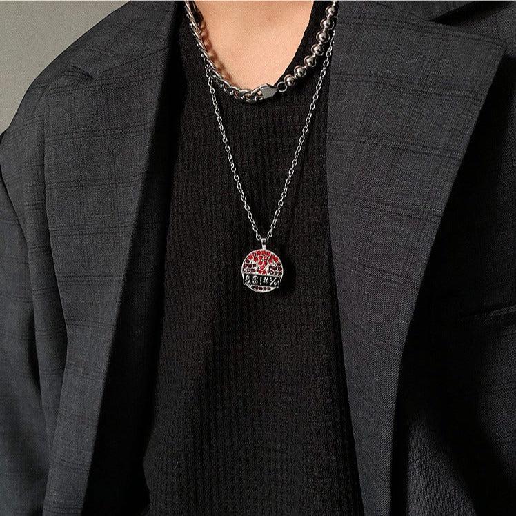 韓国ファッション SELCA-Colorful Zircon Smiley Necklace-mselca2023aw194-04