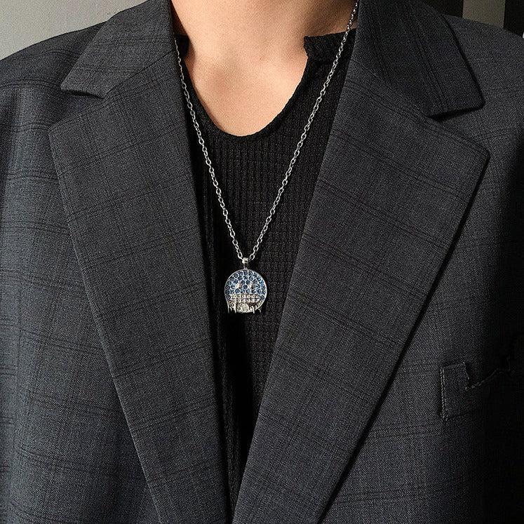 韓国ファッション SELCA-Colorful Zircon Smiley Necklace-mselca2023aw194-05