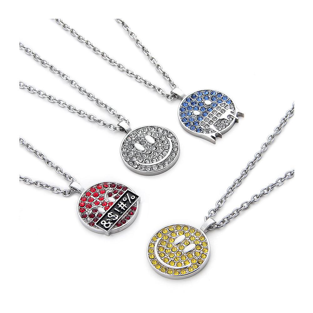 韓国ファッション SELCA-Colorful Zircon Smiley Necklace-mselca2023aw194-02