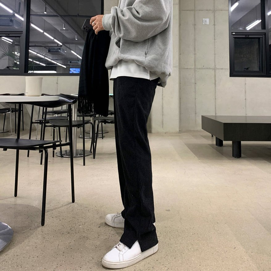 韓国ファッション SELCA-Corduroy Straight Pants-mselca2023aw205-01