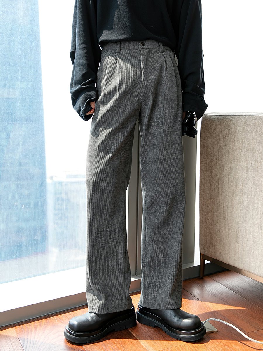 韓国ファッション SELCA-Corduroy straight slacks-mselca2023aw206-02