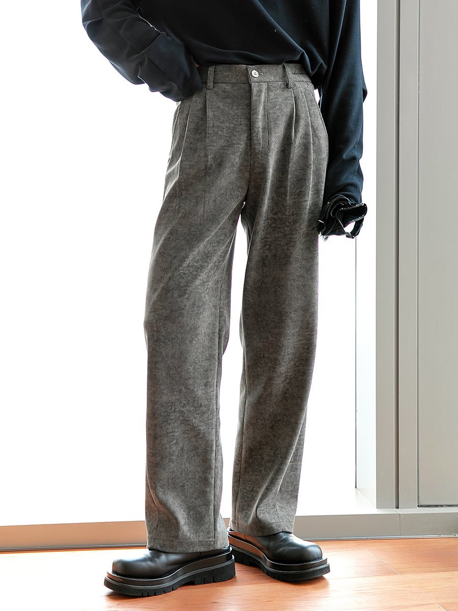 韓国ファッション SELCA-Corduroy straight slacks-mselca2023aw206-04