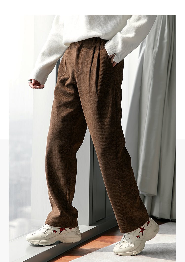 韓国ファッション SELCA-Corduroy straight slacks-mselca2023aw206-08