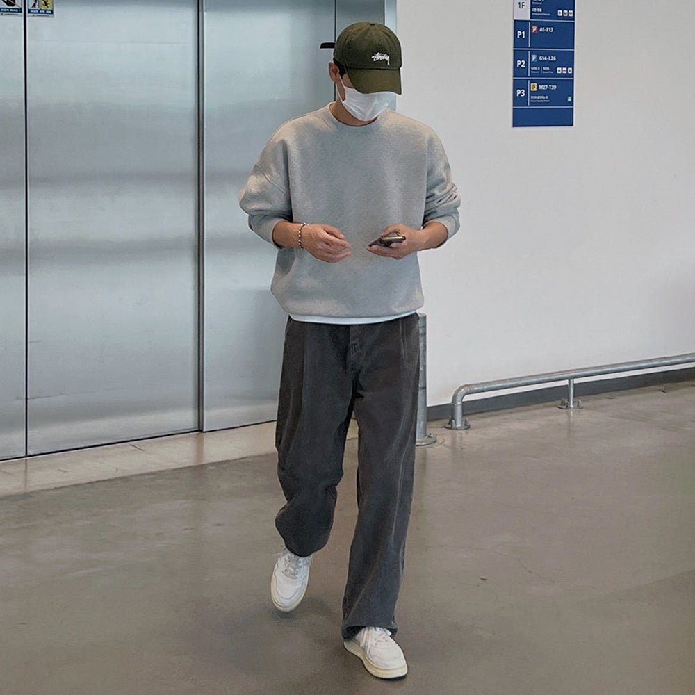 韓国ファッション SELCA-Corduroy Straight Wide Pants-mselca2023aw207-03